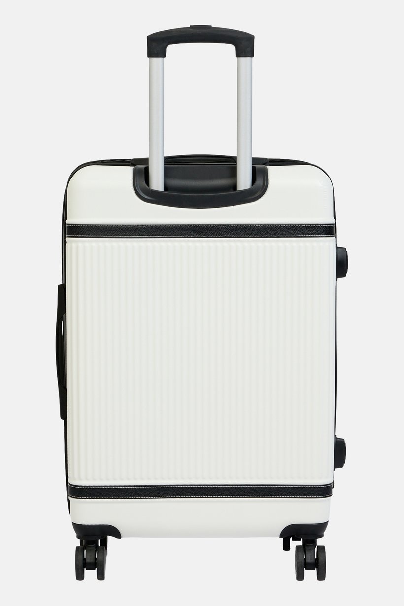 24 Inch Hardshell Zippered Pocket Expandable Luggage, White