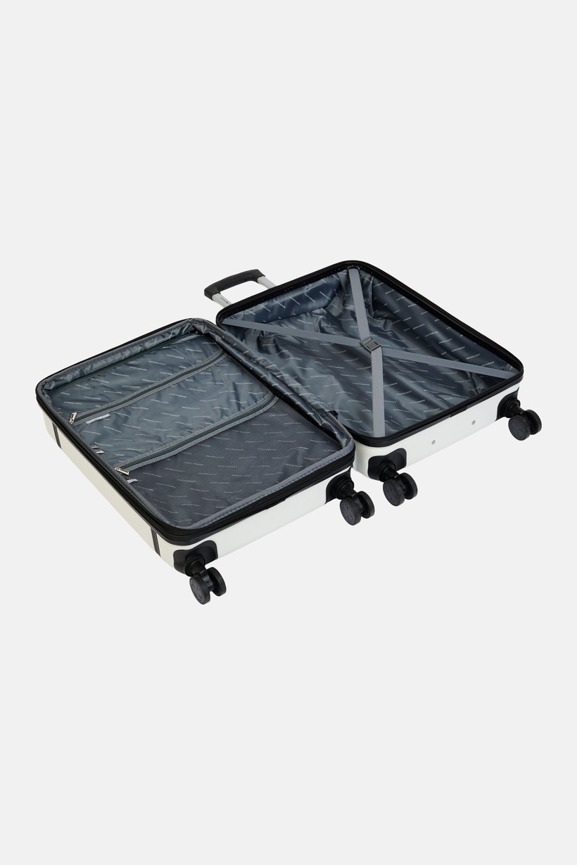 24 Inch Hardshell Zippered Pocket Expandable Luggage, White