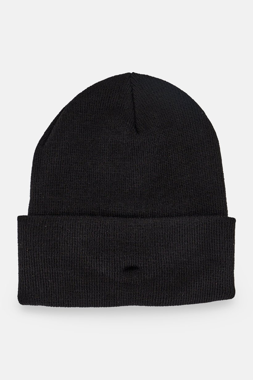 Men Embroidered Beanie Hat, Black