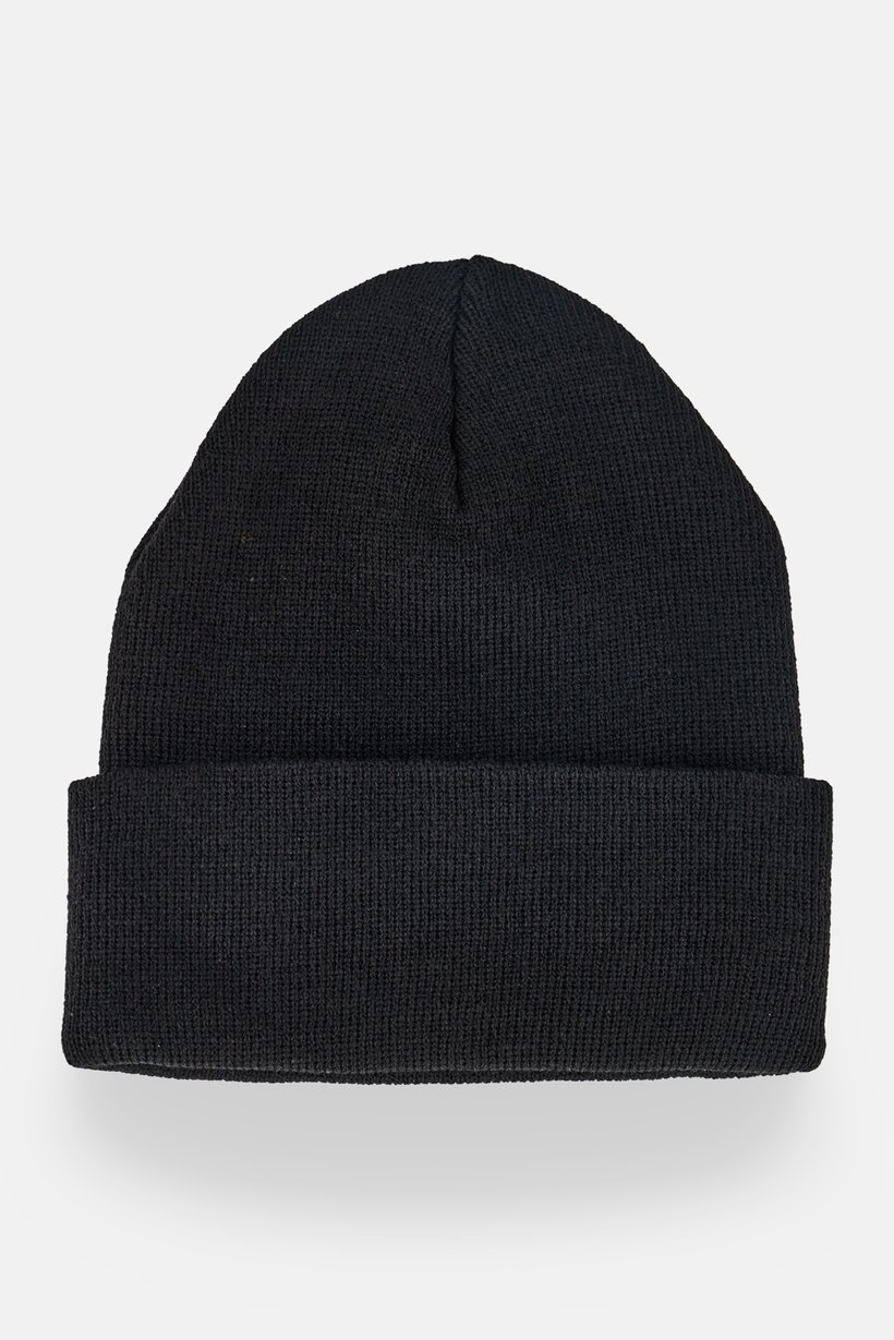 Men Embroidered Beanie Hat, Black