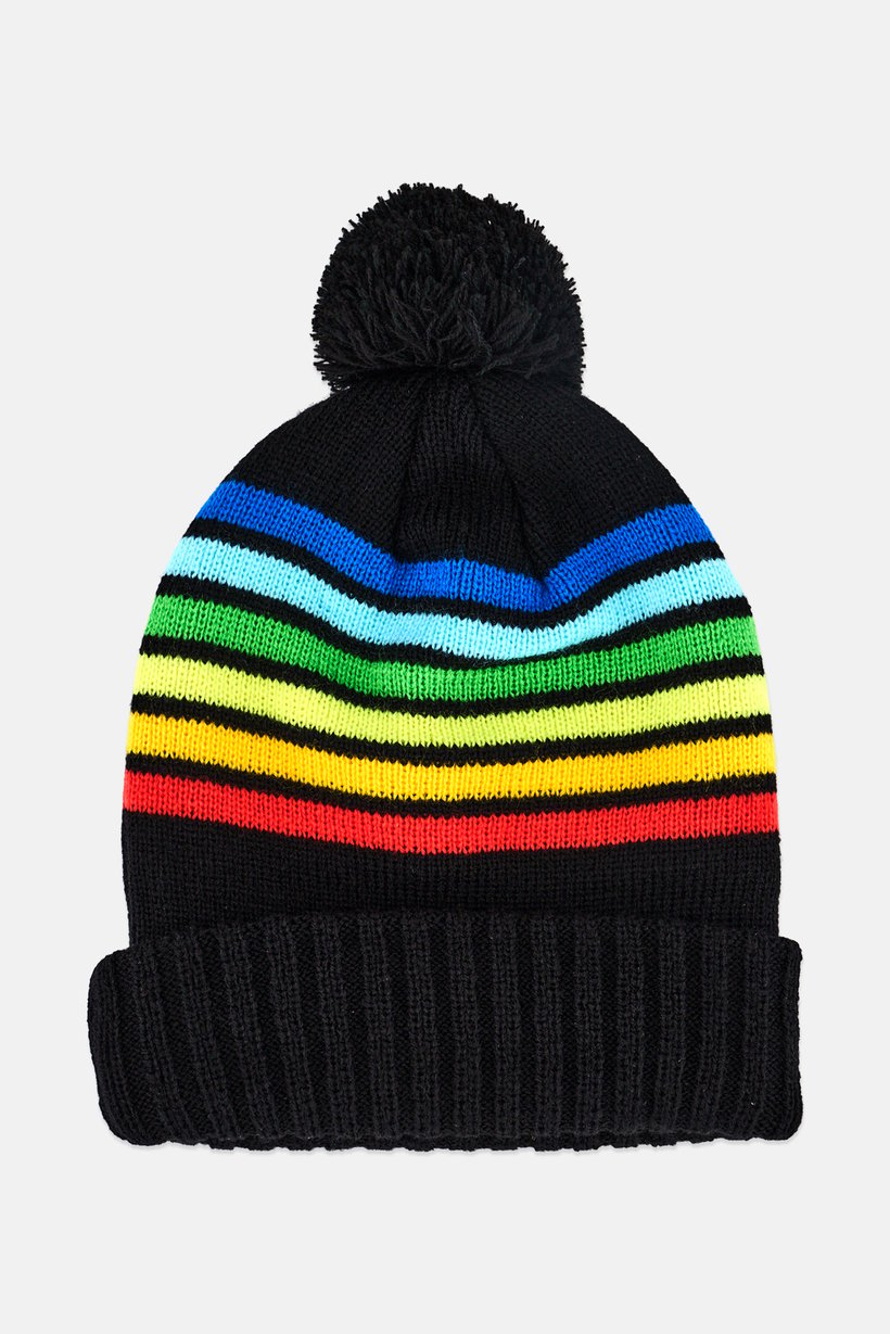 Men Embroidered Beanie Hat, Multicolor