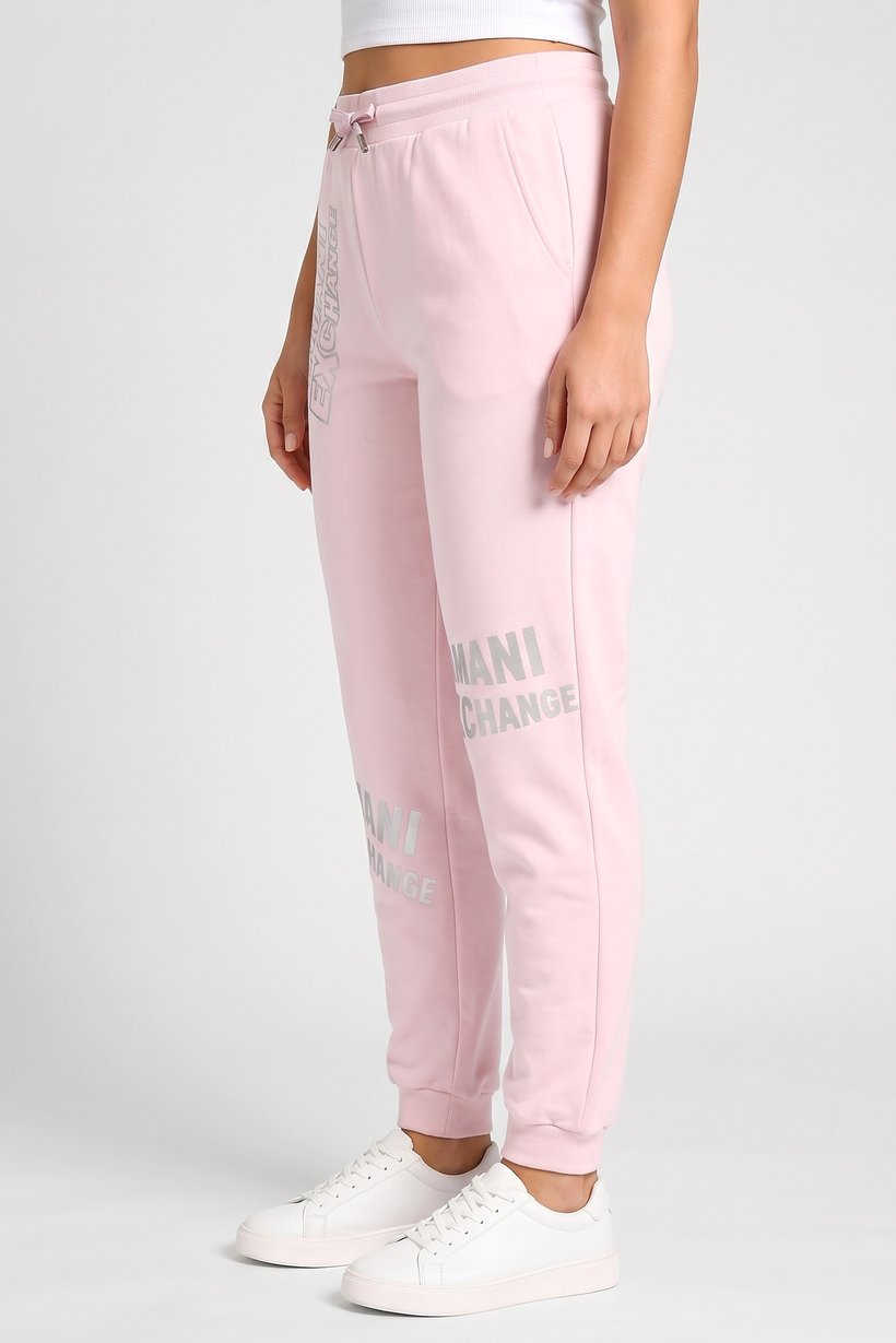 AX Armani Exchange Women Regular Fit Embroidered Logo Jogger Pants, Pink
