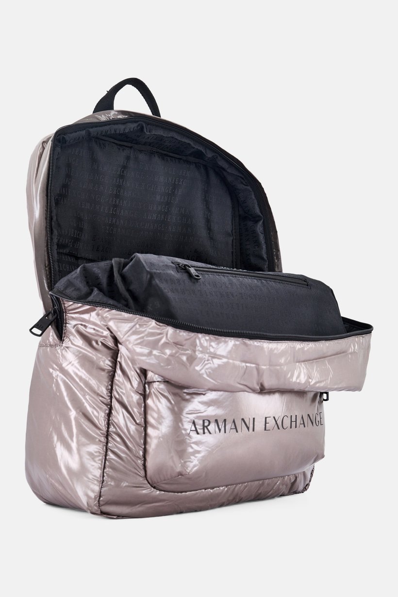 Armani Exchange Men Brand Logo Backpack, Grey