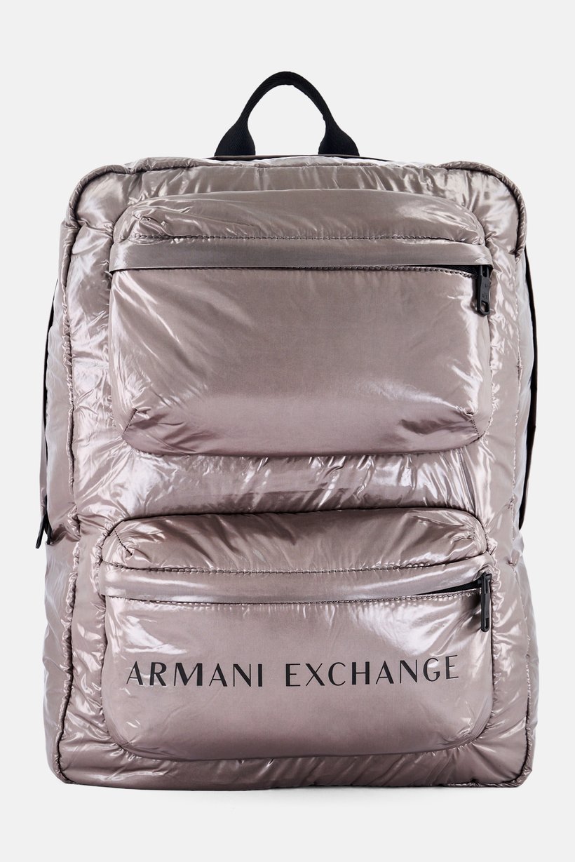 Armani Exchange Men Brand Logo Backpack, Grey