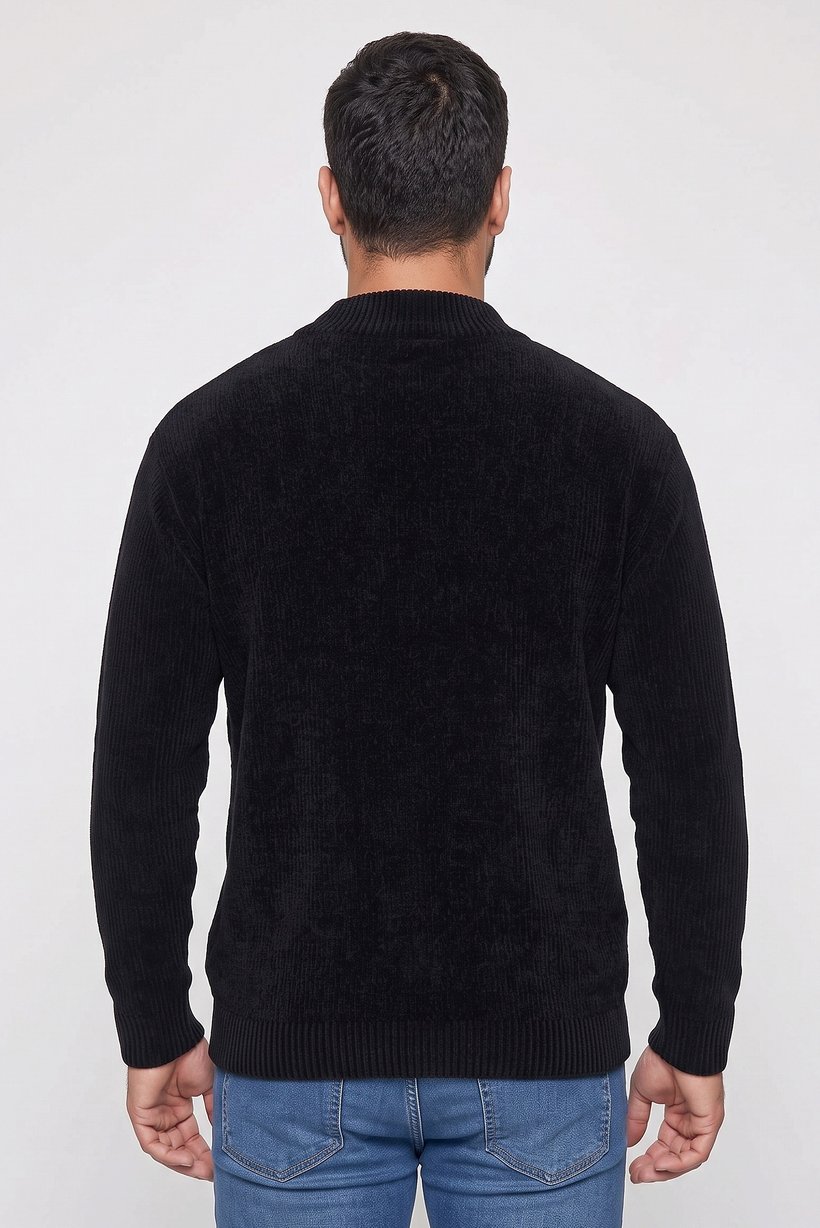 Emporio Armani Men Mock Neck Long Sleeve Sweater, Navy Blue