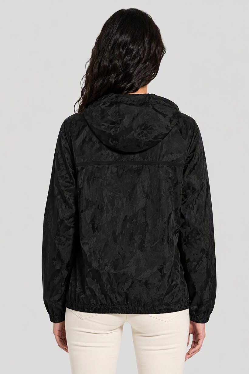 Emporio Armani Women Camouflage Hooded Jacket, Black