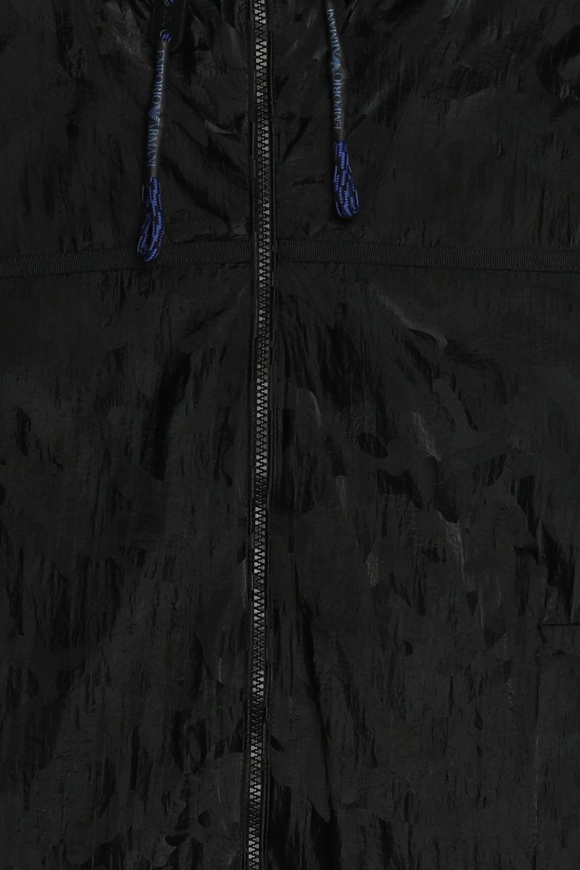 Emporio Armani Women Camouflage Hooded Jacket, Black