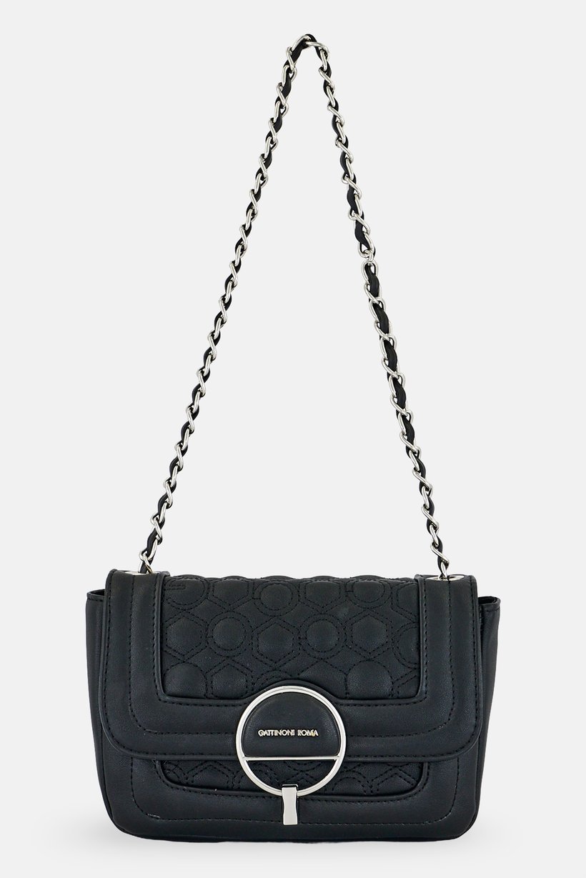 Women Brand Logo Cross Body Bag, Black