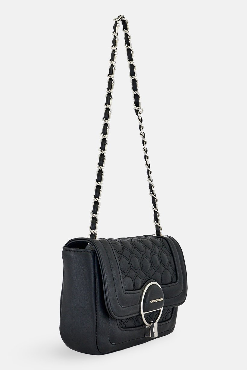 Women Brand Logo Cross Body Bag, Black