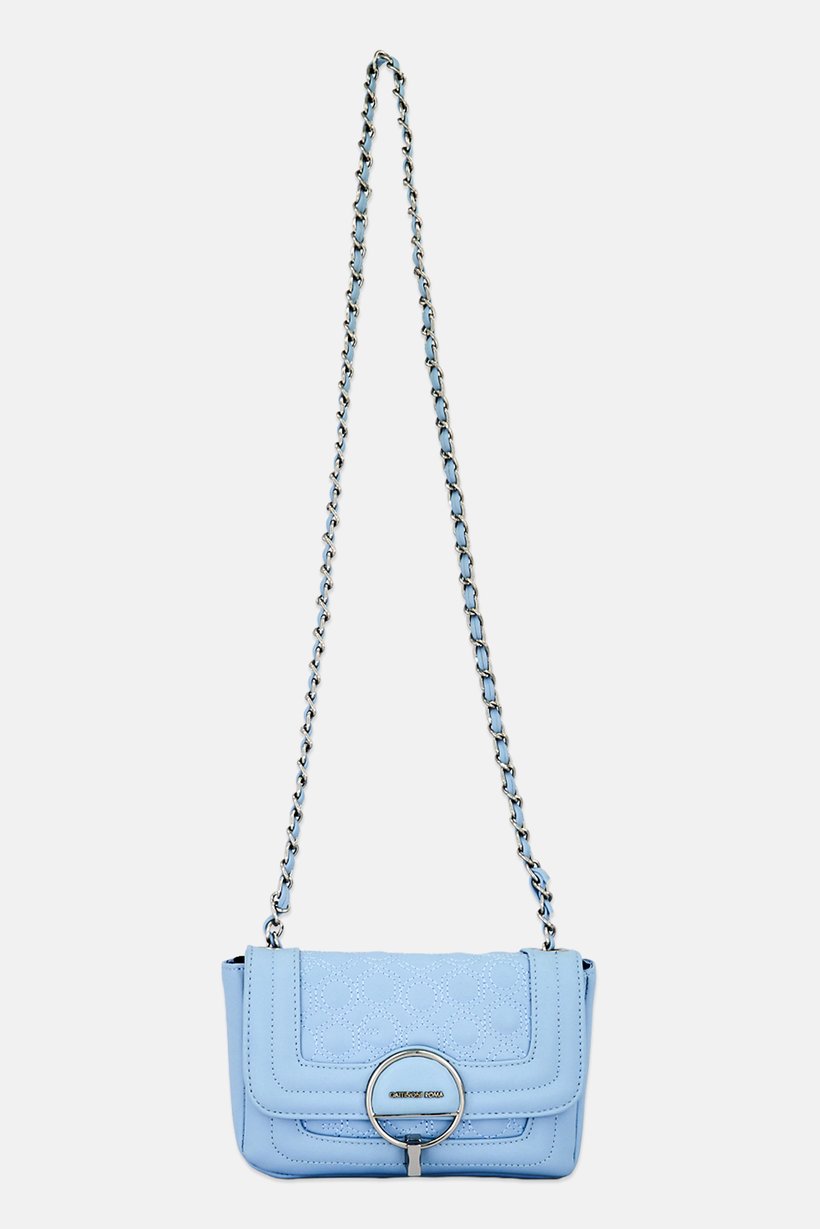 Women Brand Logo Cross Body Bag, Light Blue