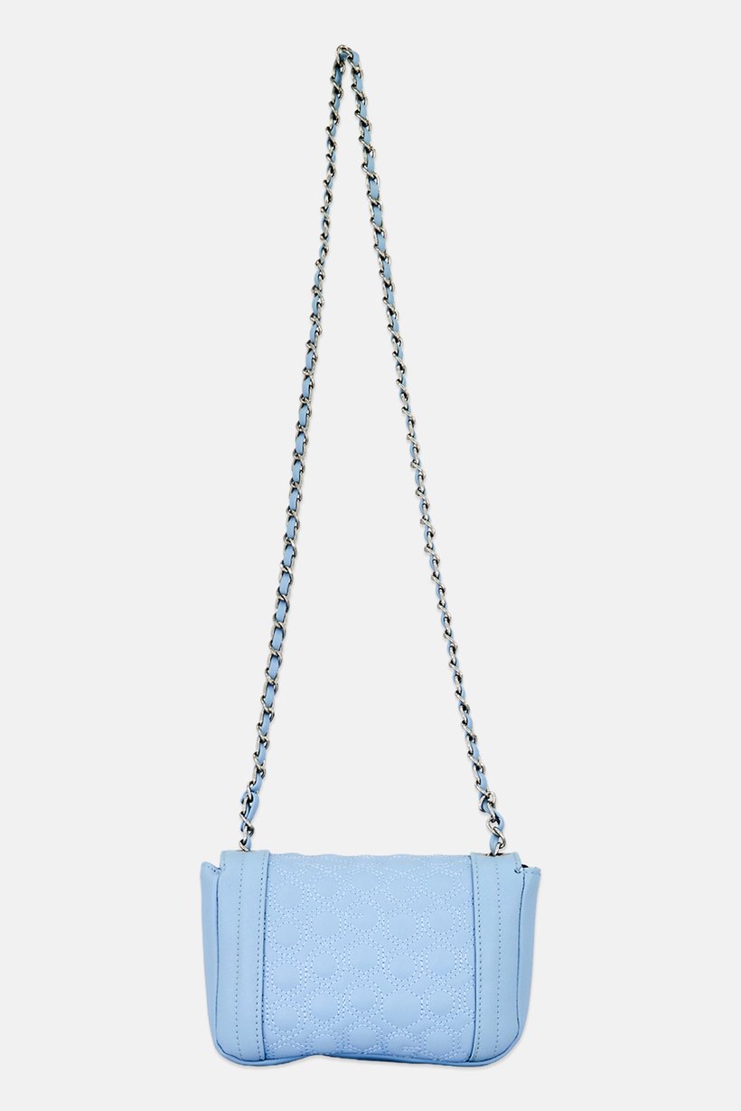 Women Brand Logo Cross Body Bag, Light Blue