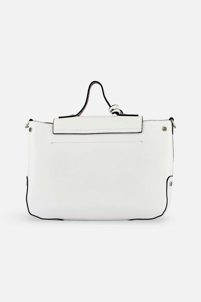 Women Brand Logo Handbag, White