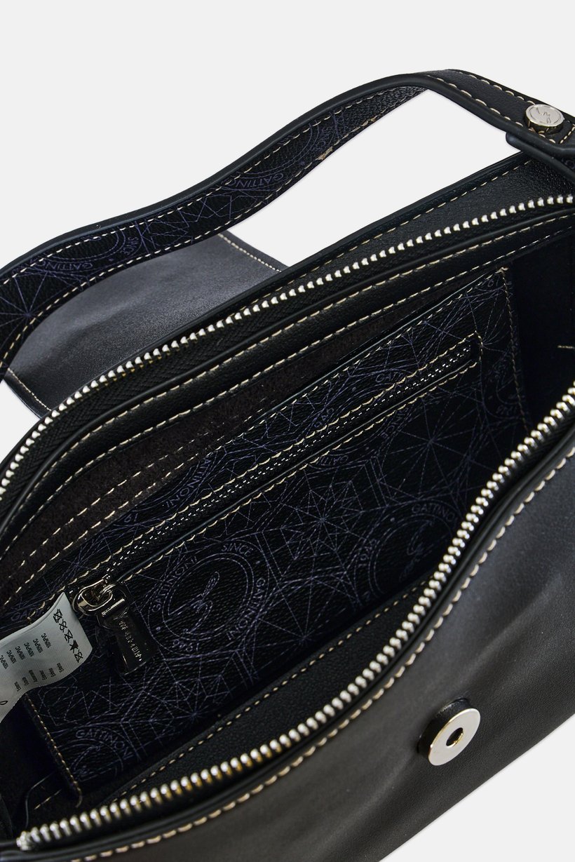 Women Brand Logo Handbag, Black