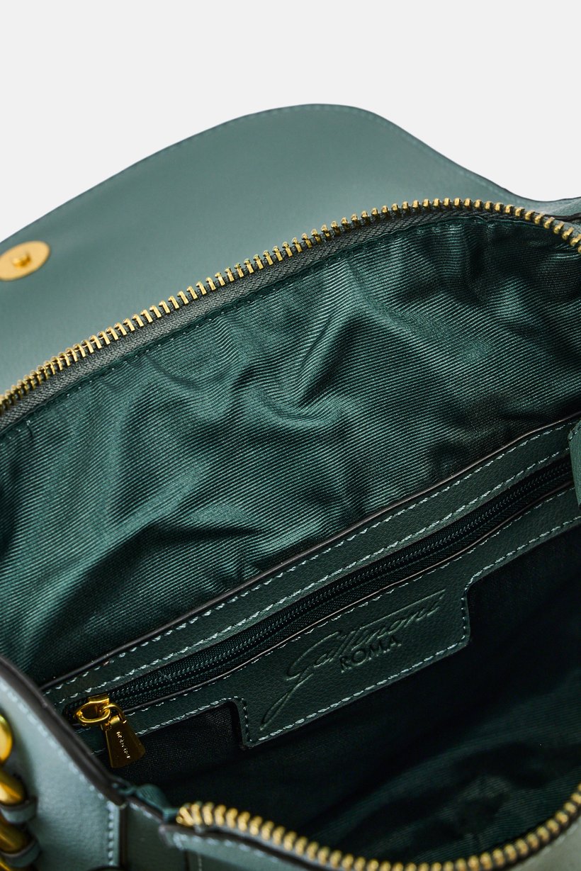 Women Brand Logo Shoulder Bag, Sage Green