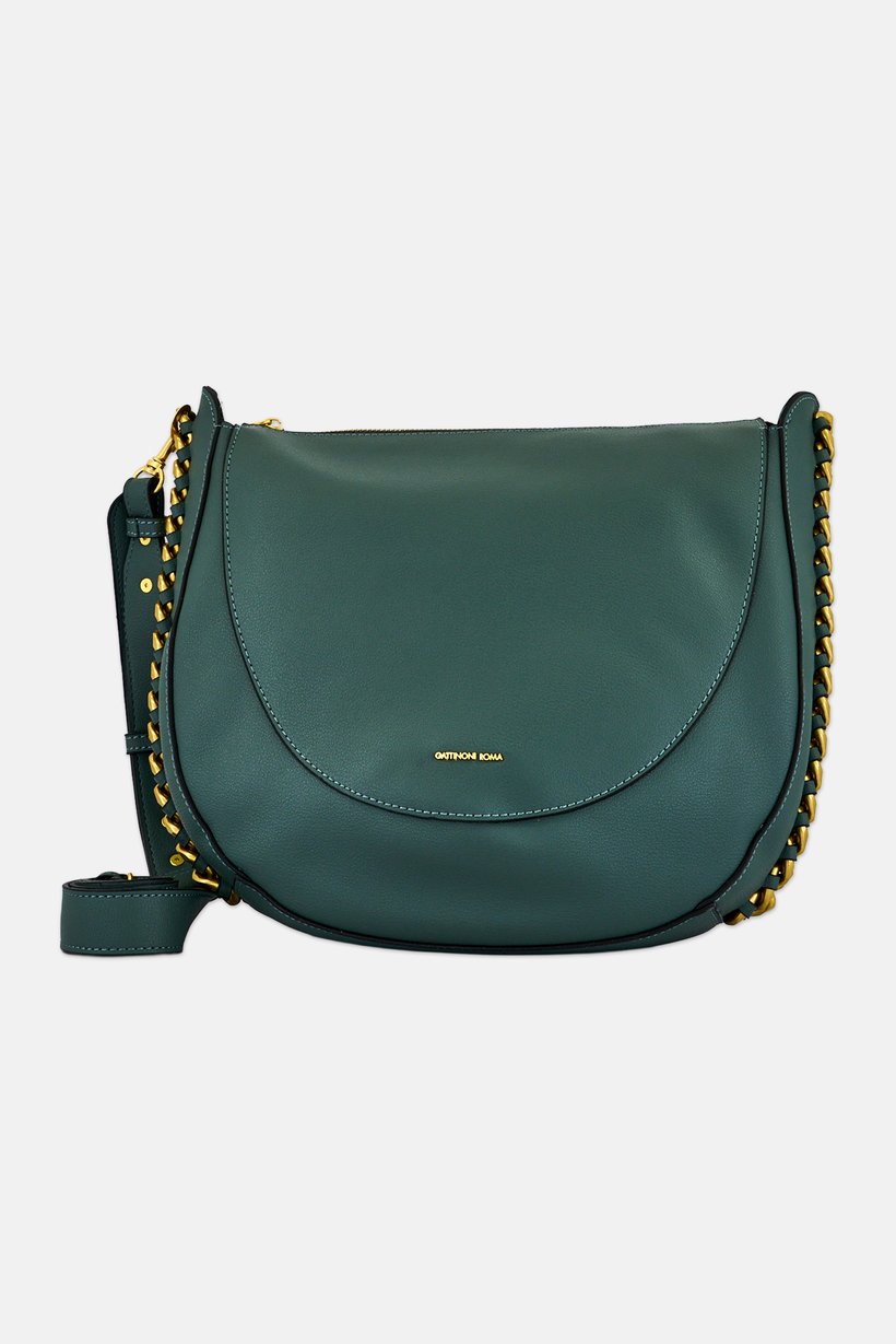 Women Brand Logo Hobo Bag, Sage Green
