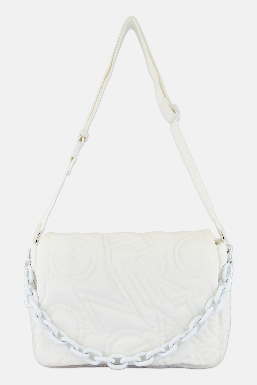 Women Quilted Cross Body Bag, White