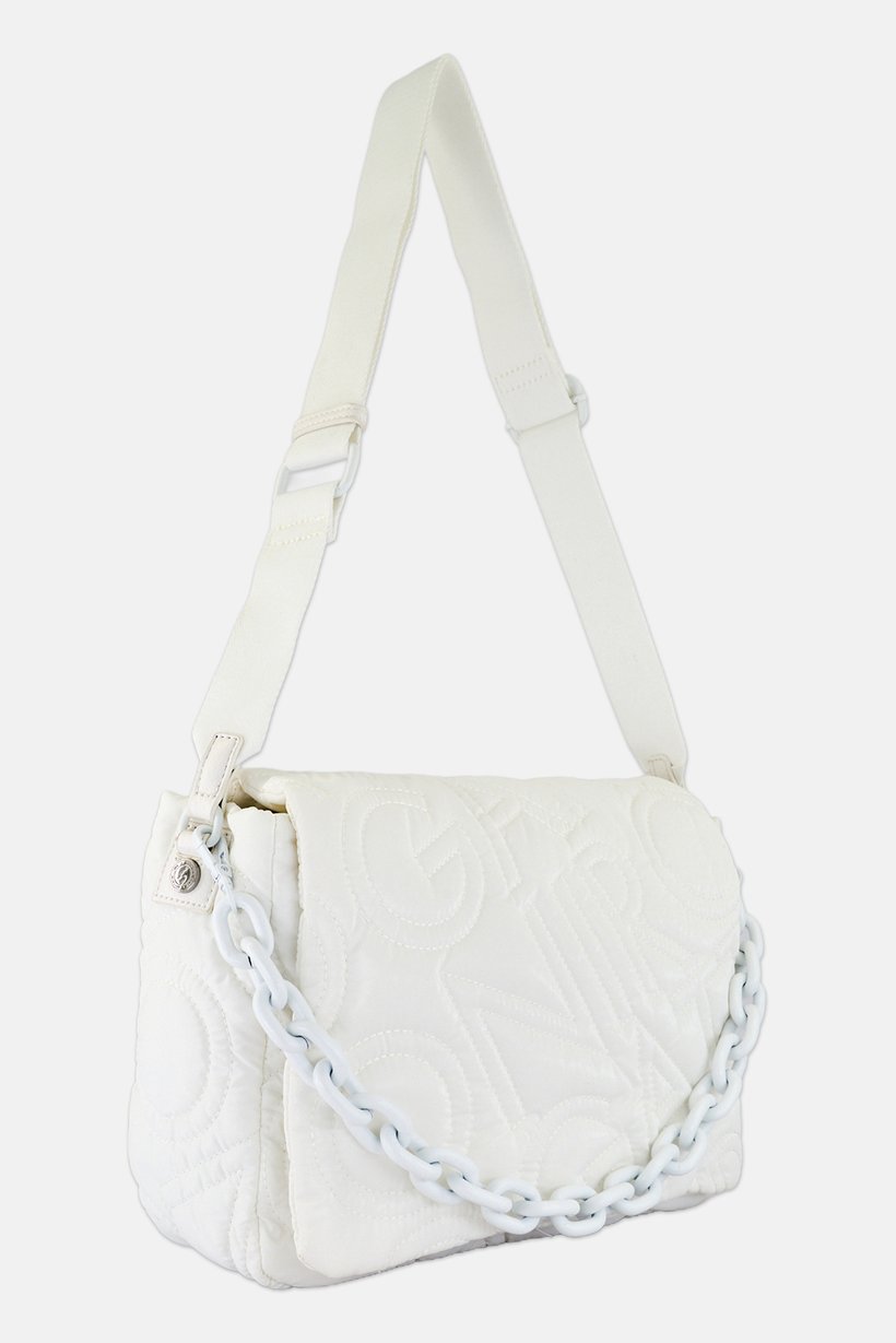 Women Quilted Cross Body Bag, White