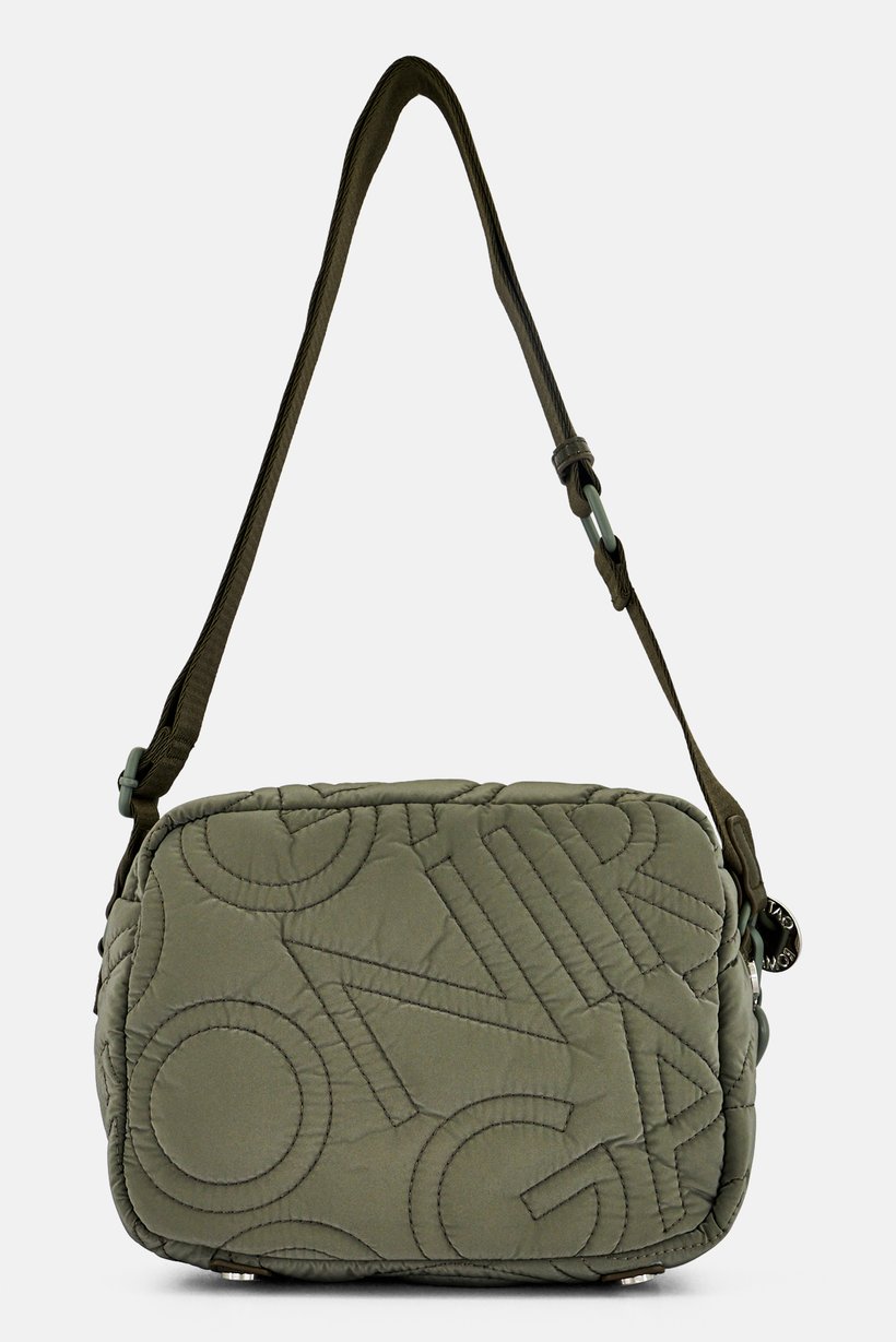 Women Quilted Cross Body Bag, Metallic Sage