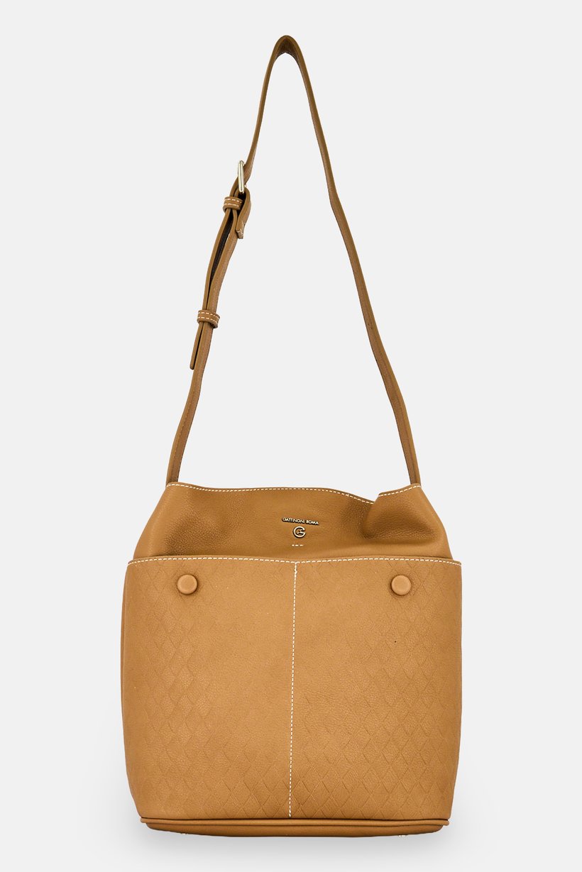 Women Diamond Pattern Hobo Bag, Brown