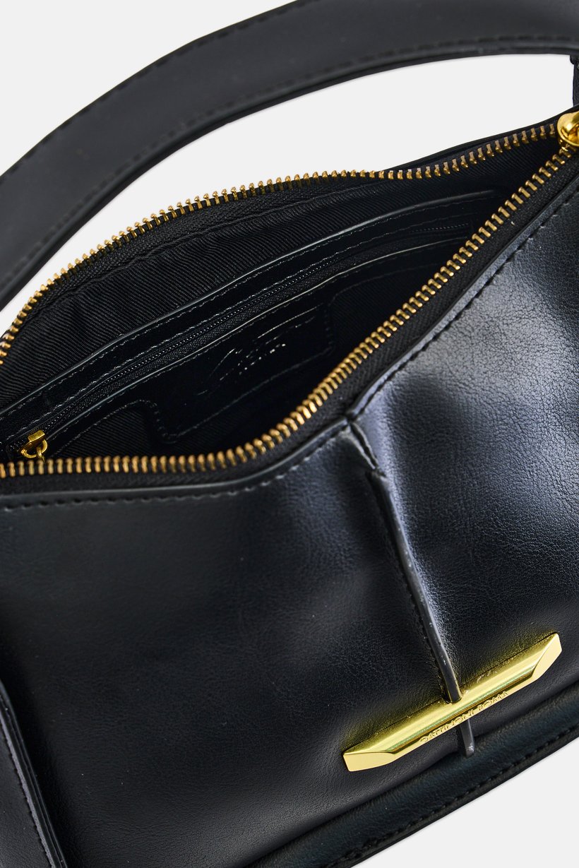 Women Brand Logo Handbag, Black