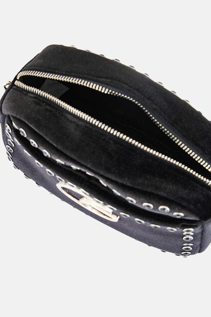 Women Brand Logo Cross Body Bag, Black