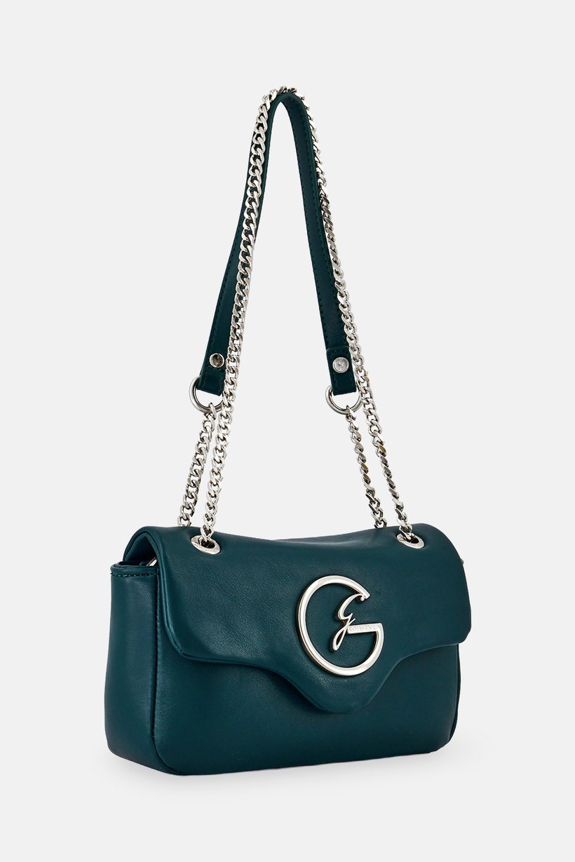Women Brand Logo Cross Body Bag, Dark Green