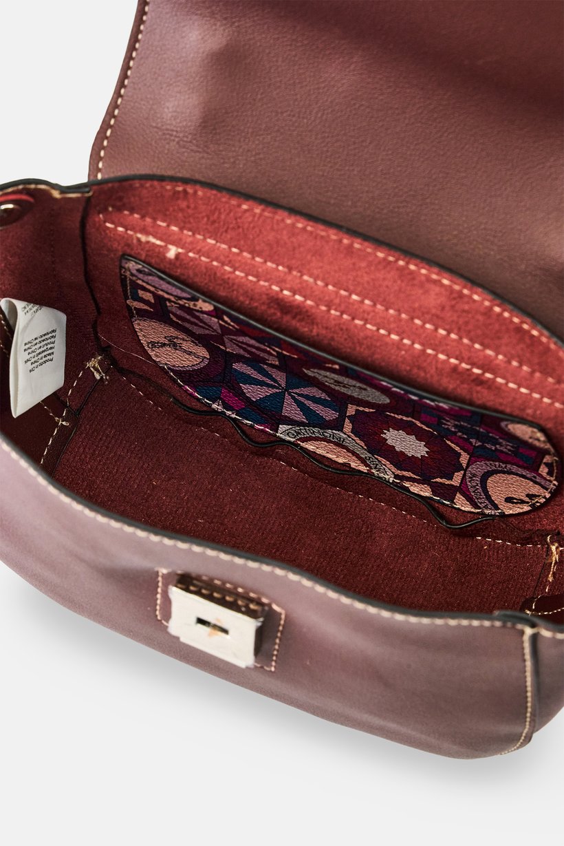 Women Brand Logo Cross Body Bag, Dark Maroon