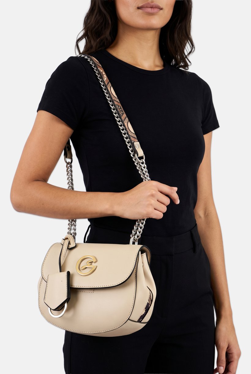 Women Brand Logo Cross Body Bag, Taupe