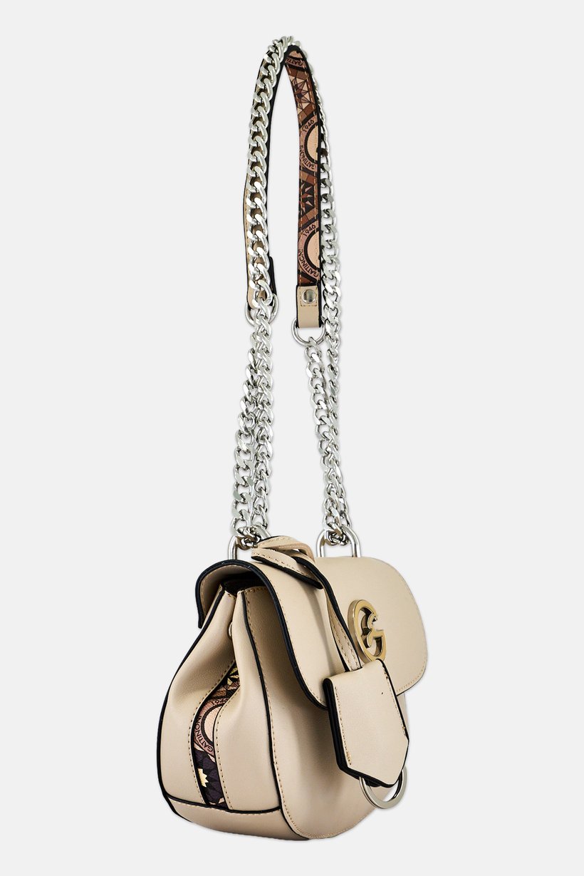 Women Brand Logo Cross Body Bag, Taupe
