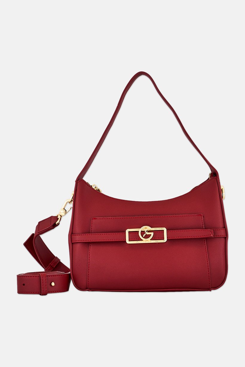 Women Brand Logo Cross Body Bag, Burgundy