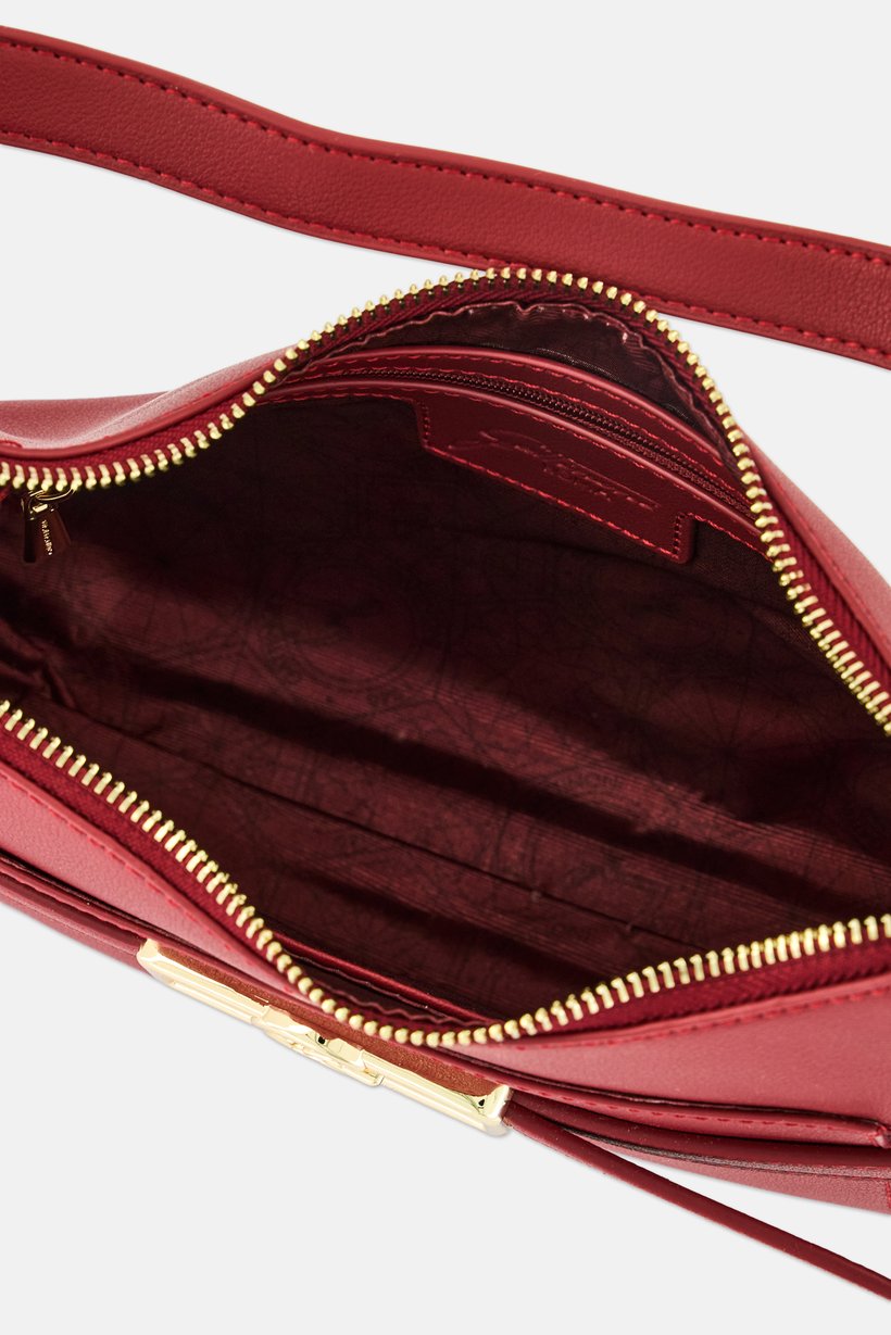 Women Brand Logo Cross Body Bag, Burgundy