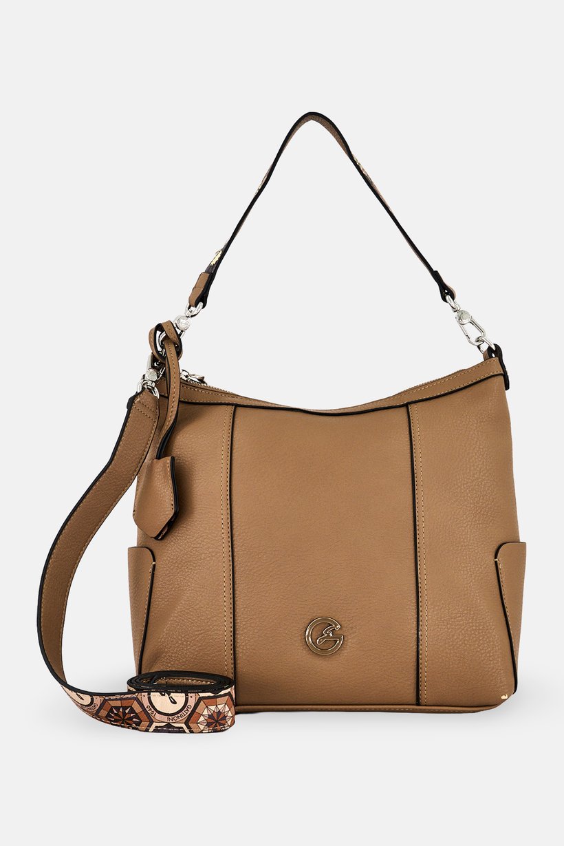 Women Brand Logo Tote Bag, Taupe
