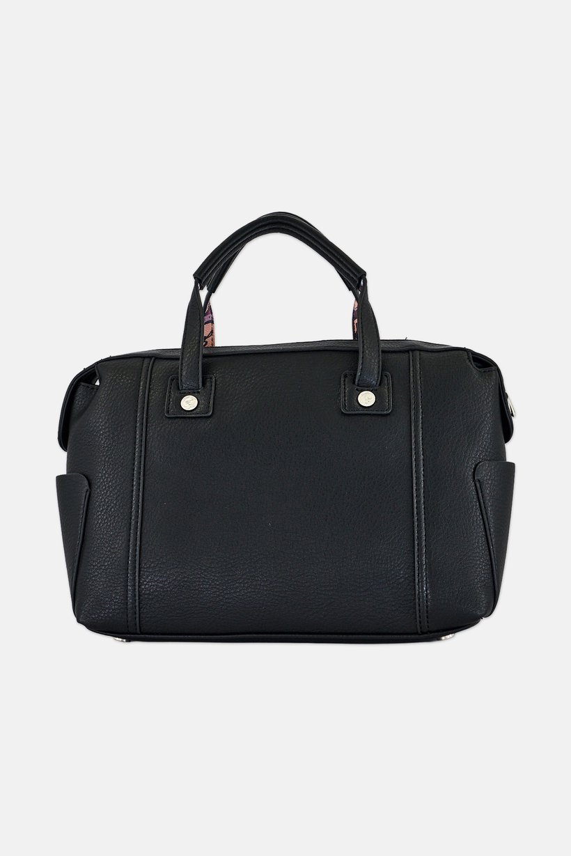 Women Brand Logo Shoulder Bag, Black