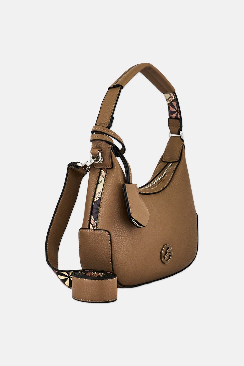 Women Brand Logo Handbag, Taupe