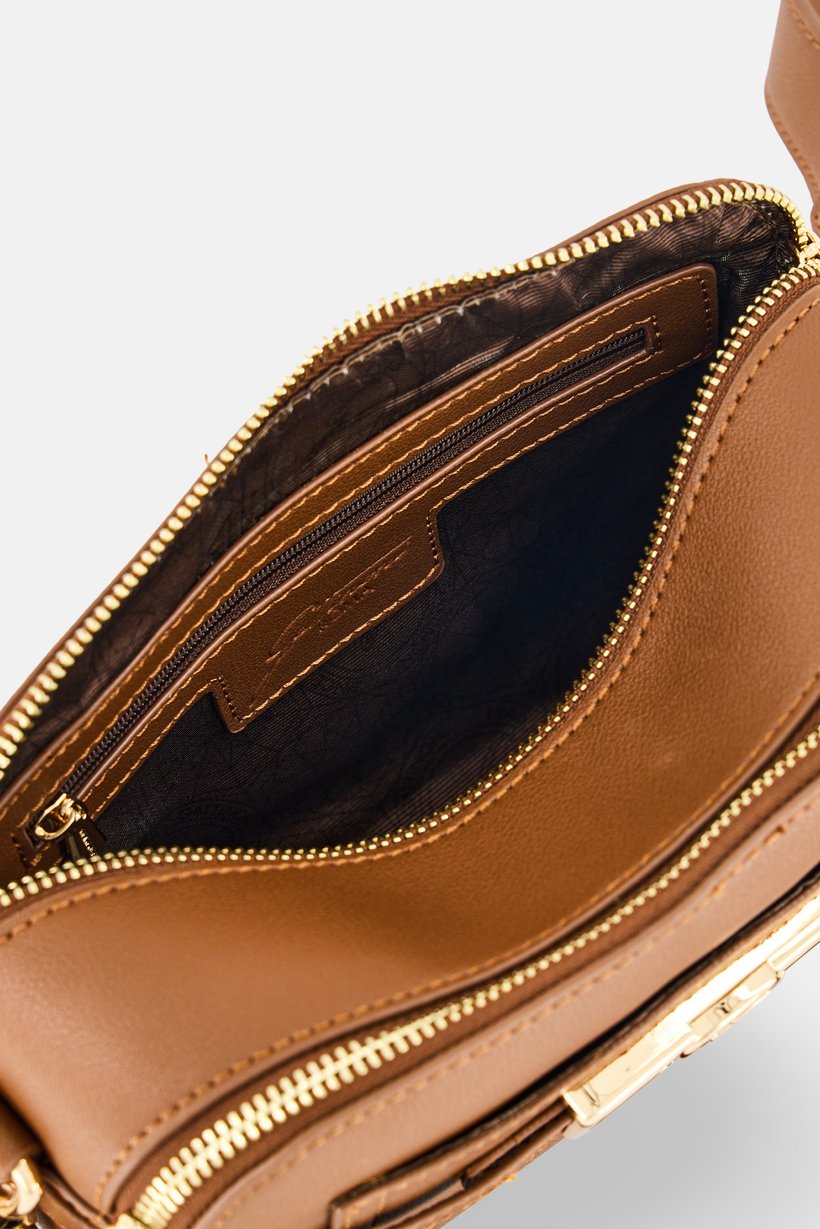Women Brand Logo Crossbody Bag, Brown