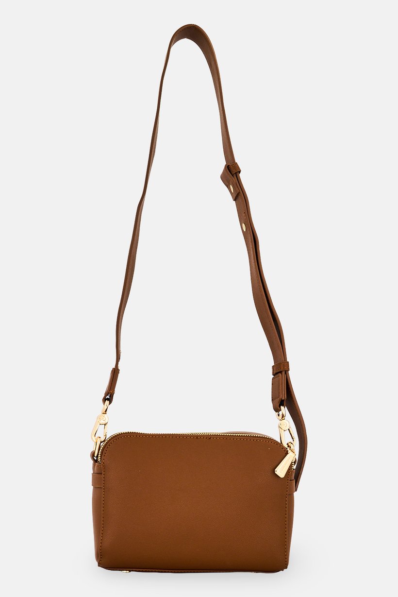 Women Brand Logo Crossbody Bag, Brown