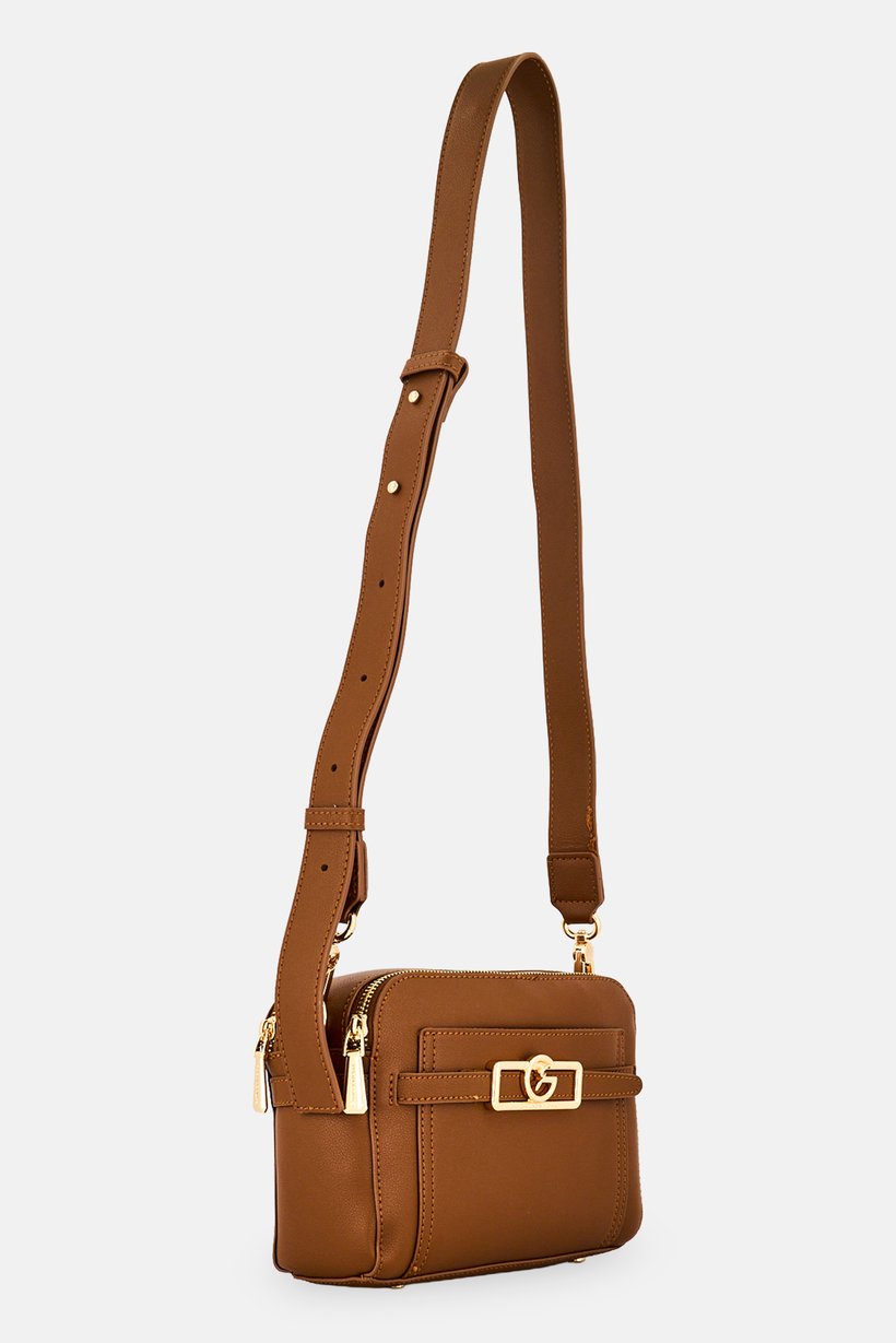 Women Brand Logo Crossbody Bag, Brown
