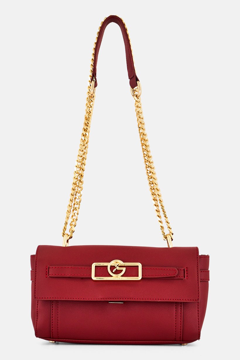 Women Brand Logo Cross Body Bag, Dark Red