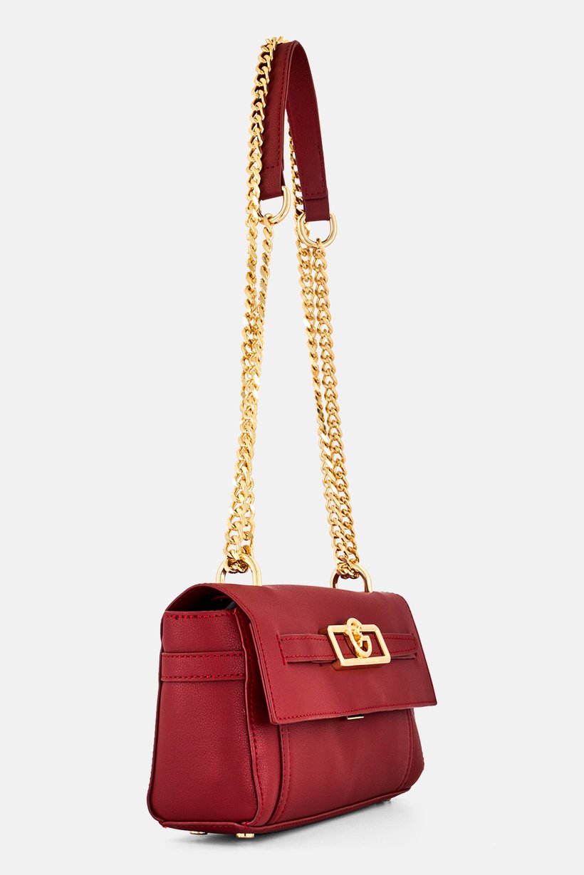 Women Brand Logo Cross Body Bag, Dark Red