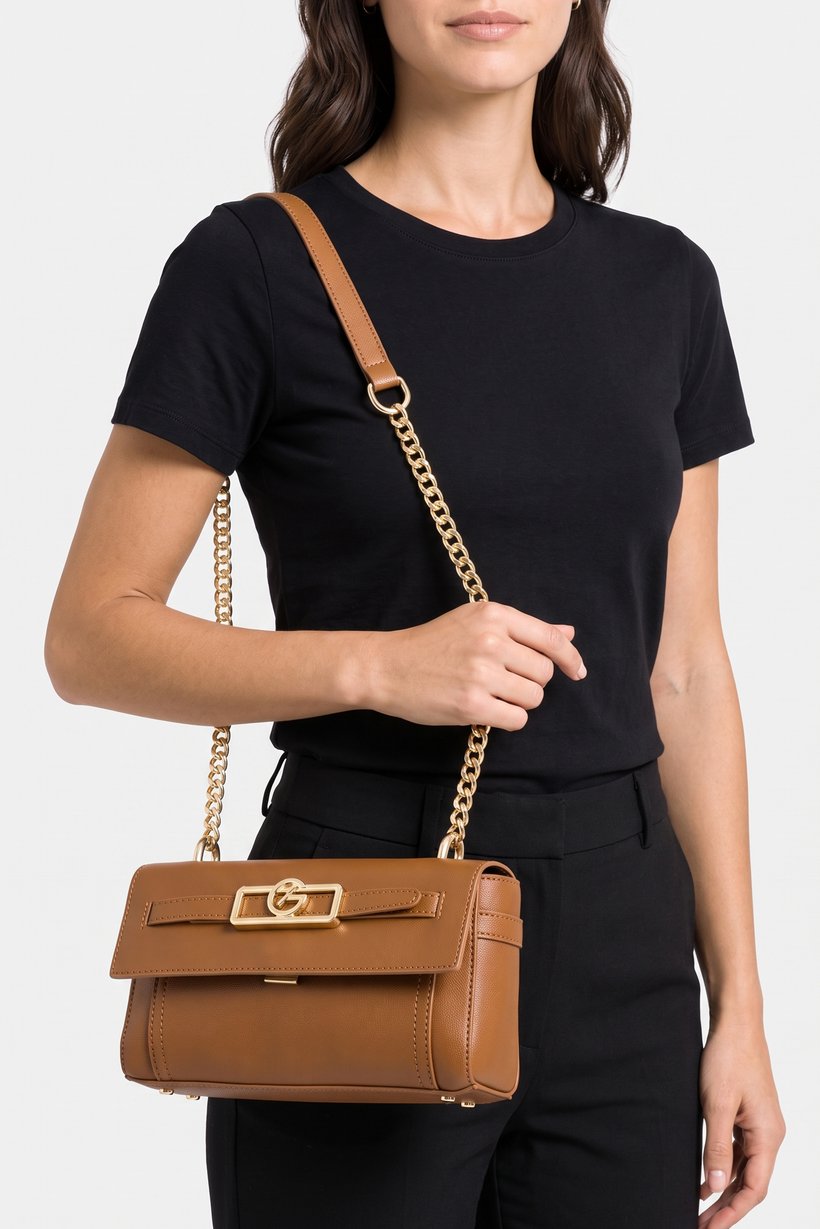 Women Brand Logo Cross Body Bag, Brown