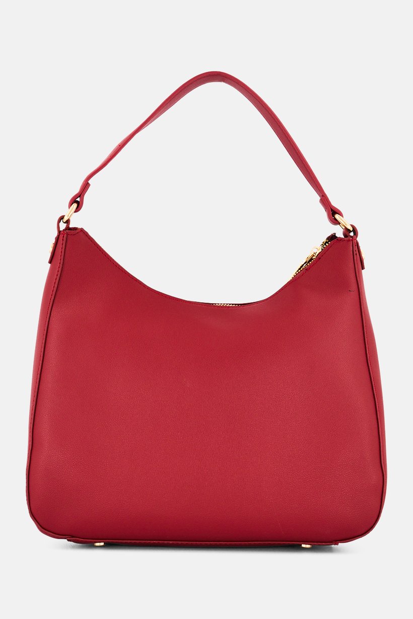 Women Brand Logo Shoulder Bag, Maroon