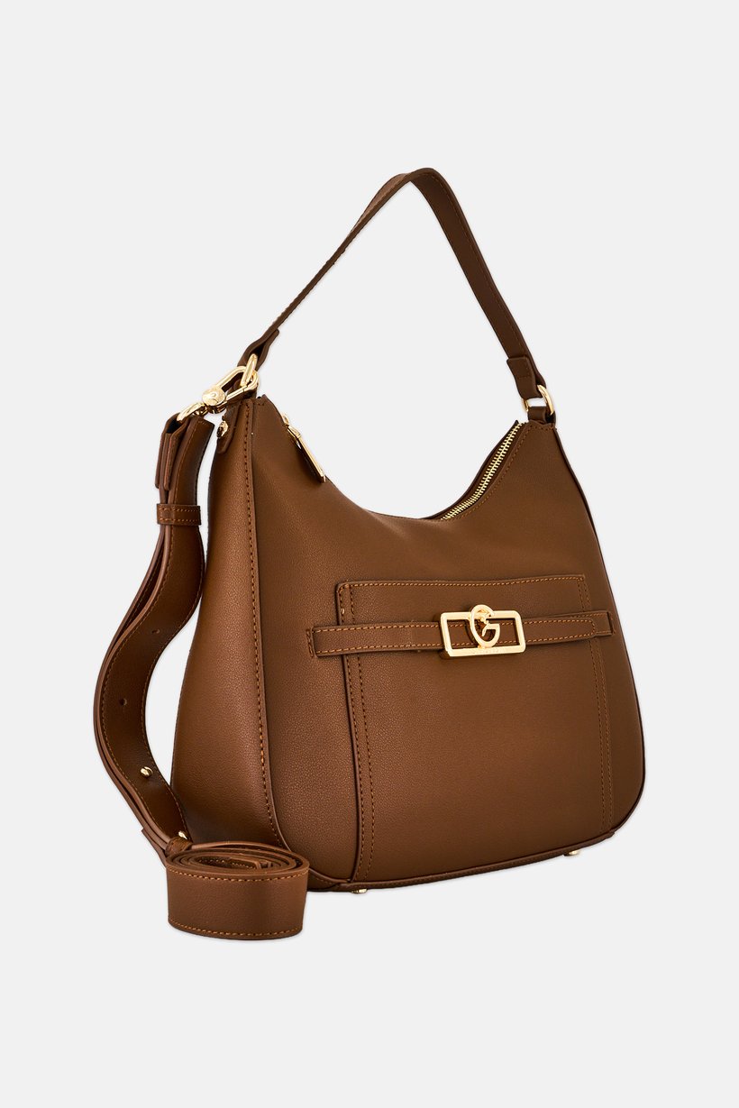 Women Brand Logo Hand Bag, Brown