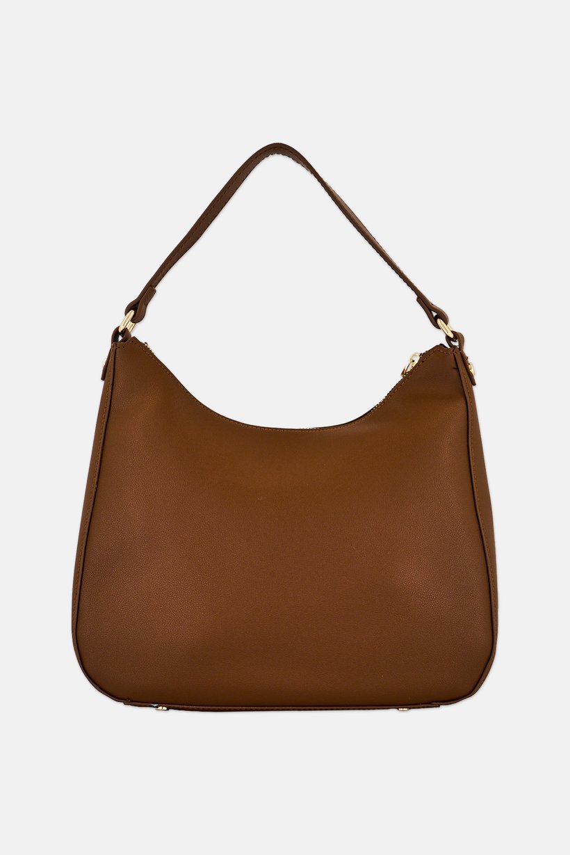Women Brand Logo Hand Bag, Brown