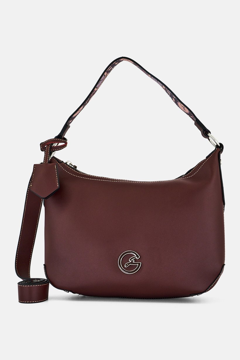 Women Brand Logo Shoulder Bag, Brown