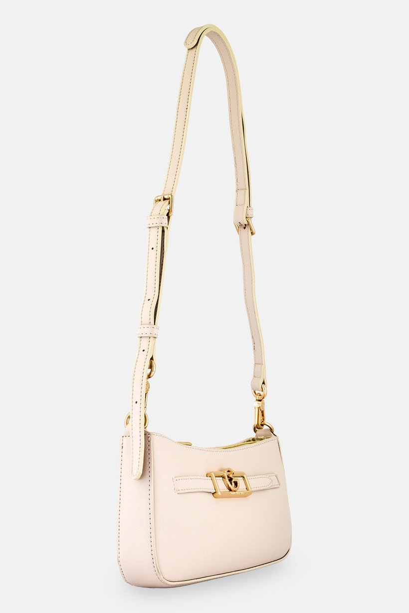 Women Brand Logo Cross Body Bag, Light Beige