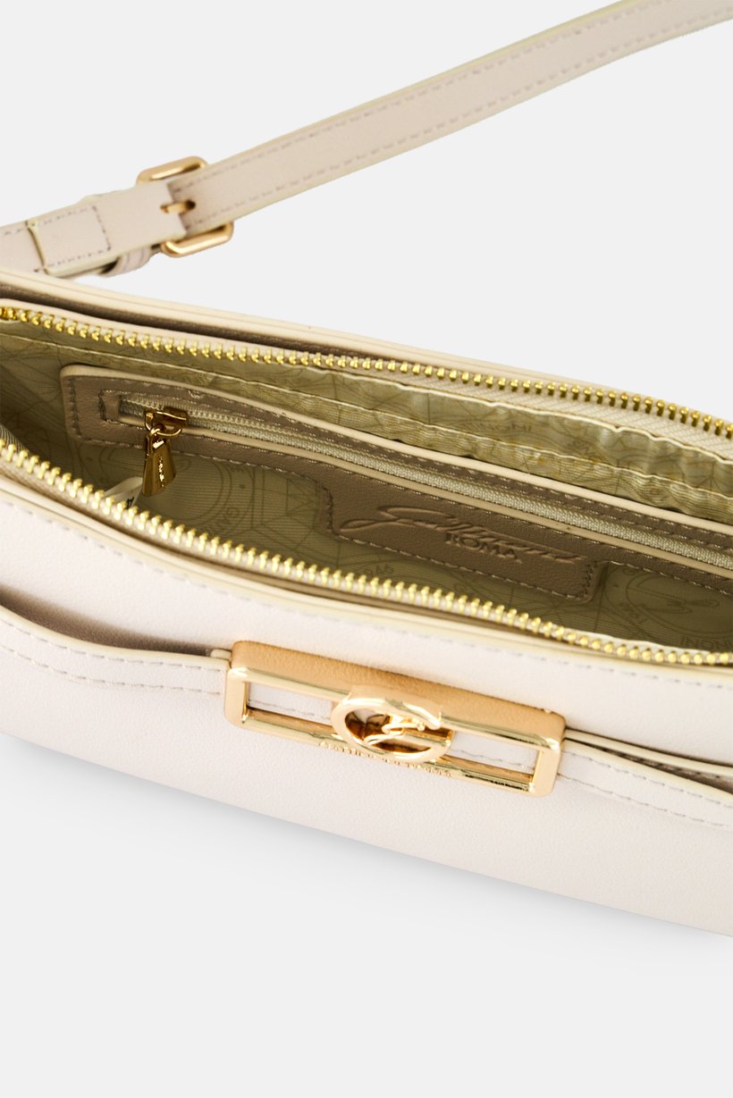 Women Brand Logo Cross Body Bag, Light Beige