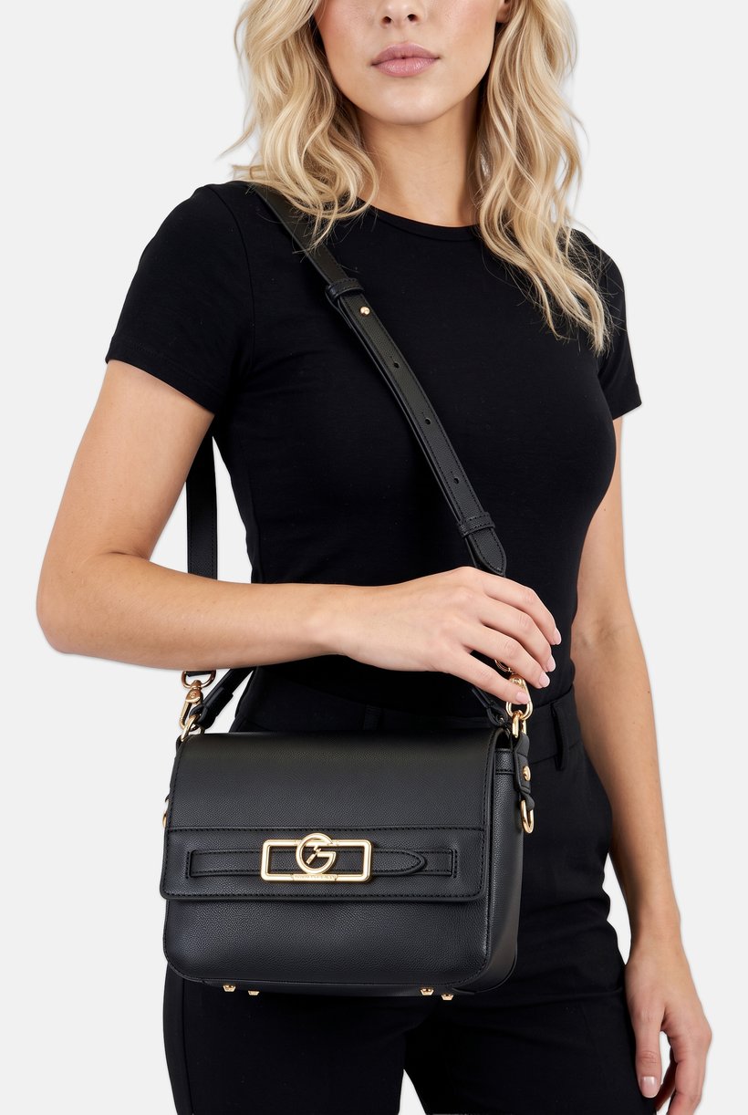 Women Brand Logo Cross Body Bag, Black
