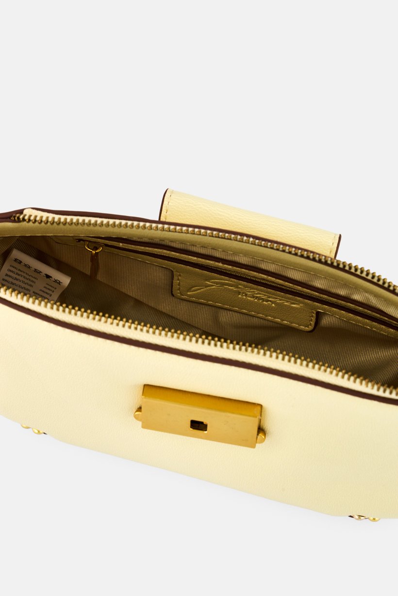 Women Brand Logo Cross Body Bag, Cream