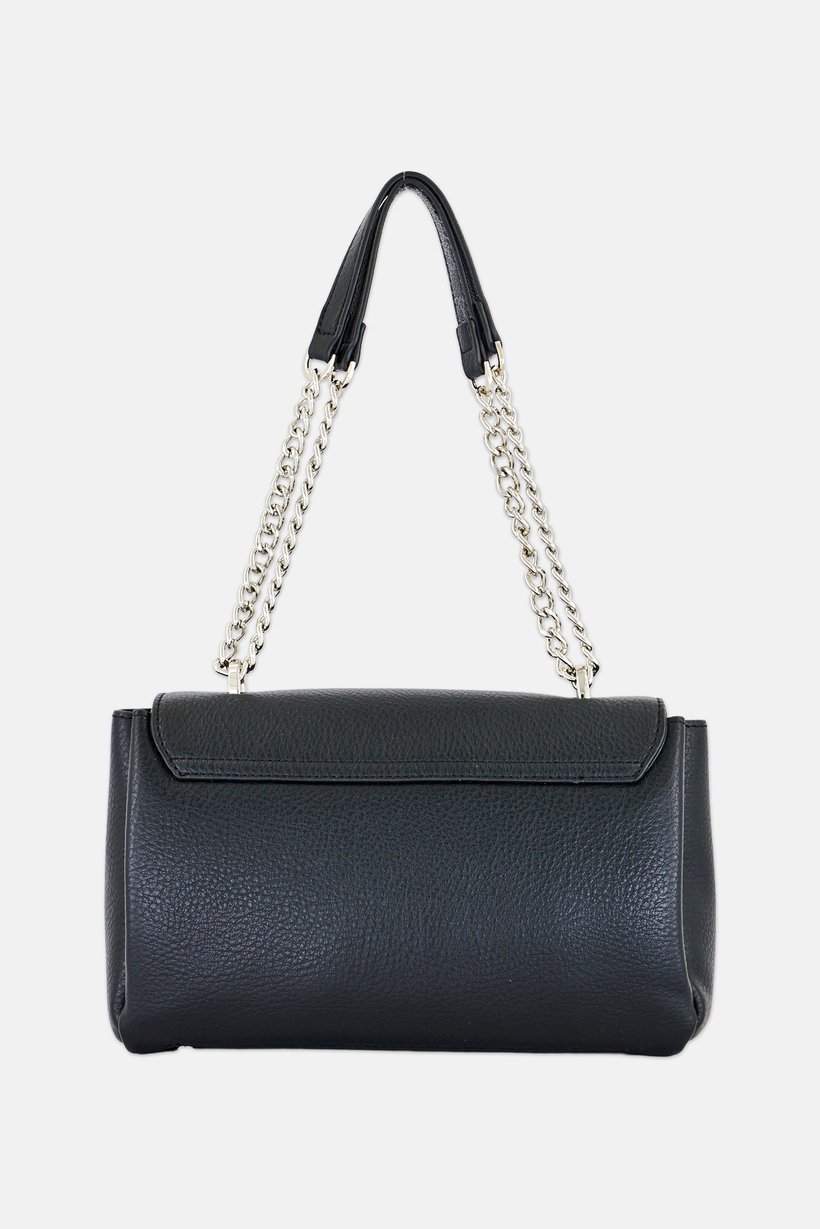 Women Brand Logo Shoulder Bag, Black
