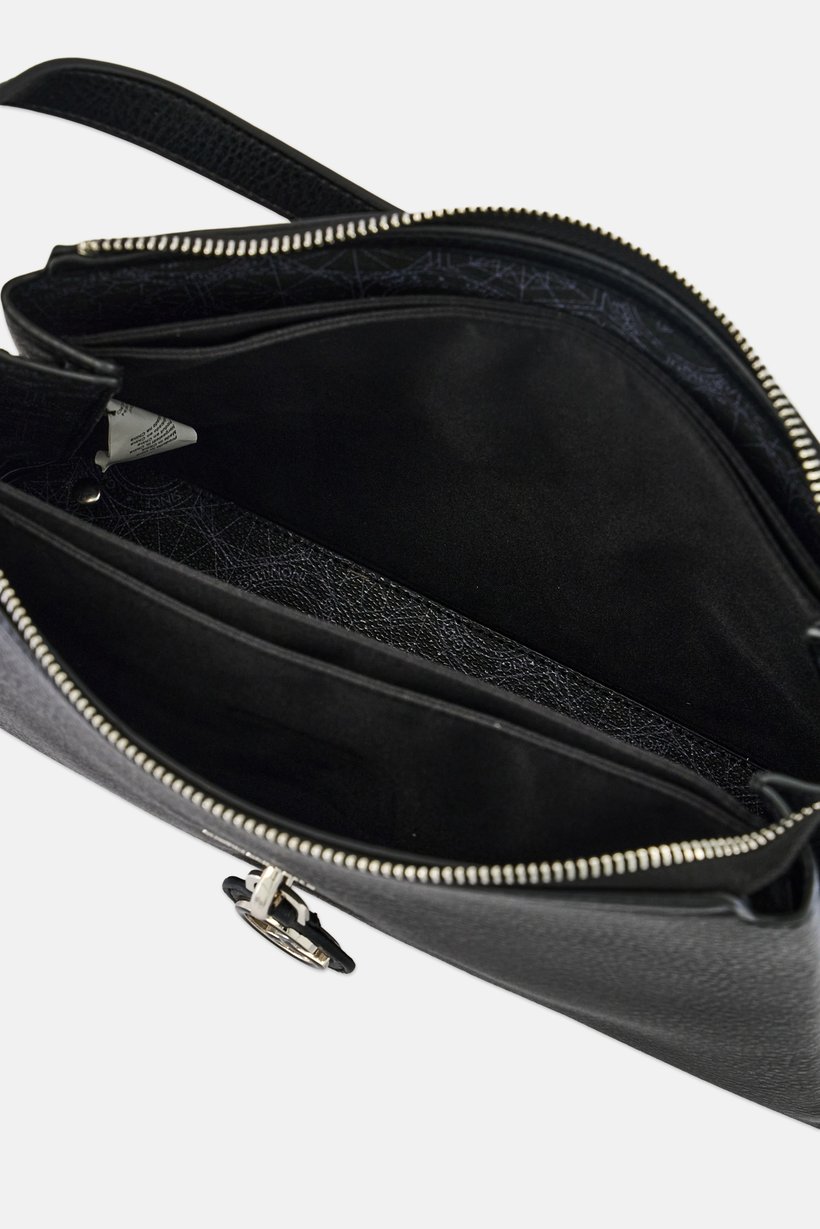 Women Brand Logo Handbag, Black